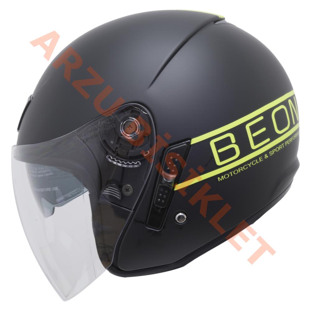 BEON-ÇENESİZ VİZÖRLÜ YAZLIK KASK [B217] [MAT SİYAH - SARI] [L]